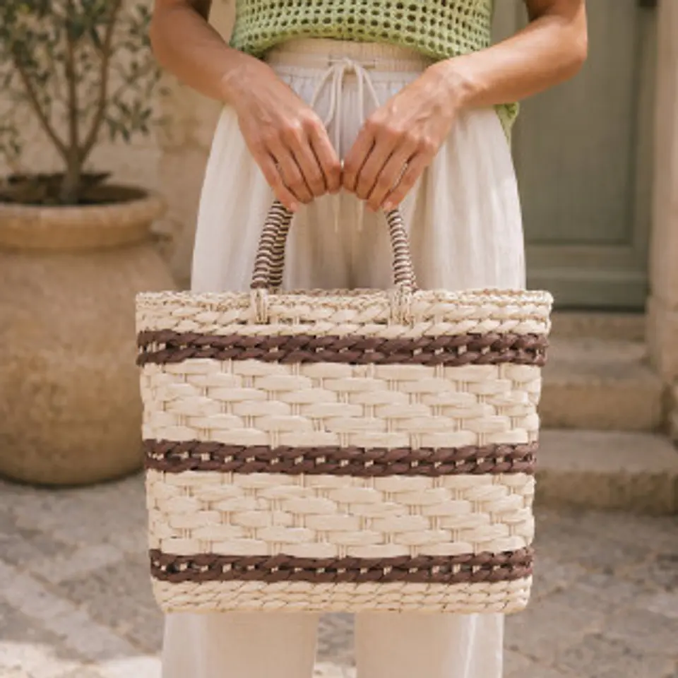 Sac bandoulière en paille à sequins brillants appliqués motifs scintillants 1