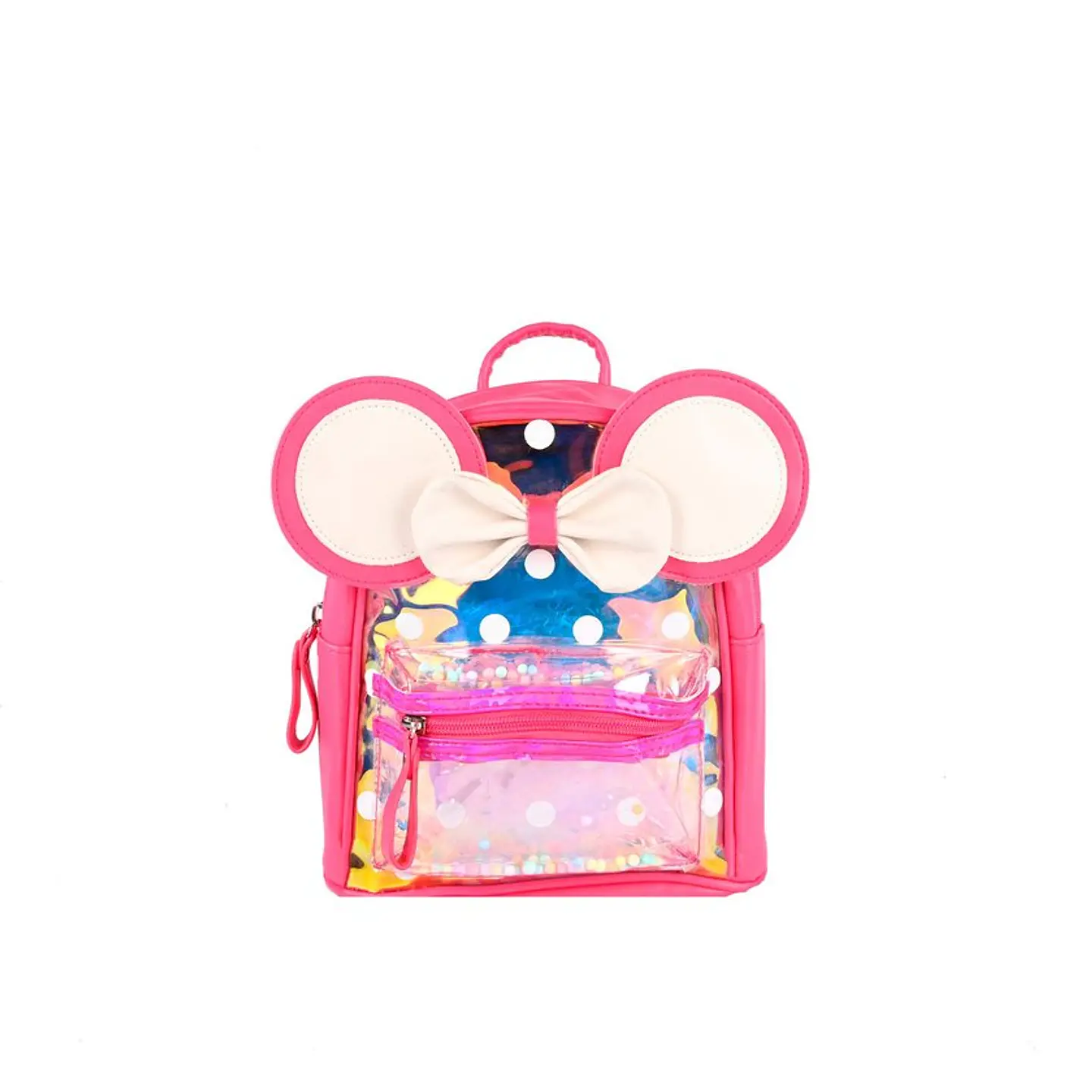 Sac à dos enfant imprimé pois avec n?ud décoratif mignon 1