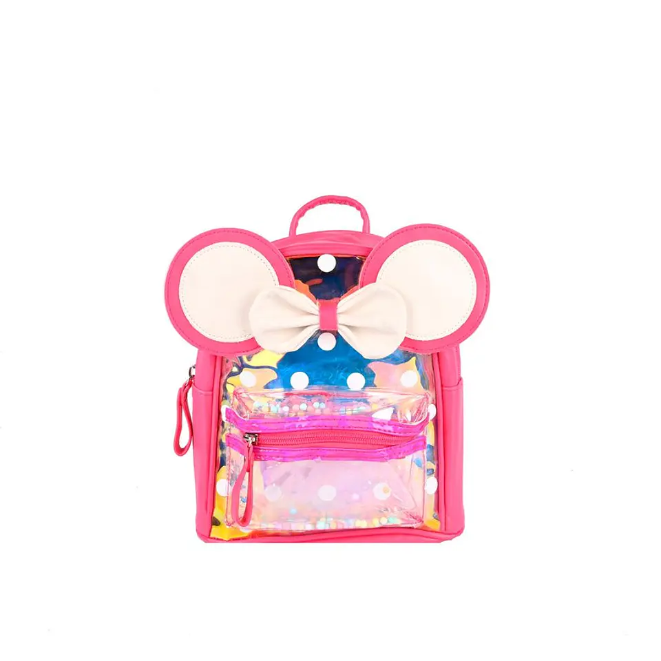 Sac à dos enfant imprimé pois avec n?ud décoratif mignon 1
