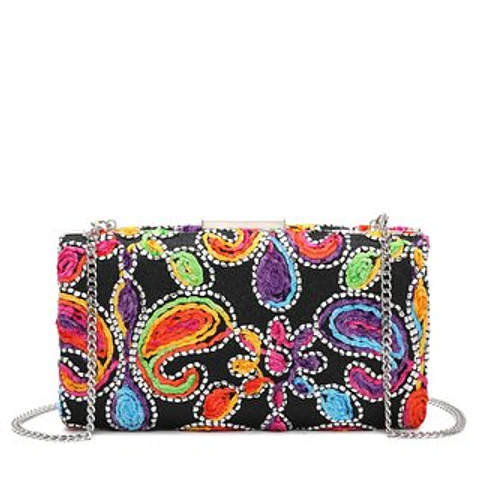 Pochette pour femme motif abstrait artistique tissu jacquard relief
