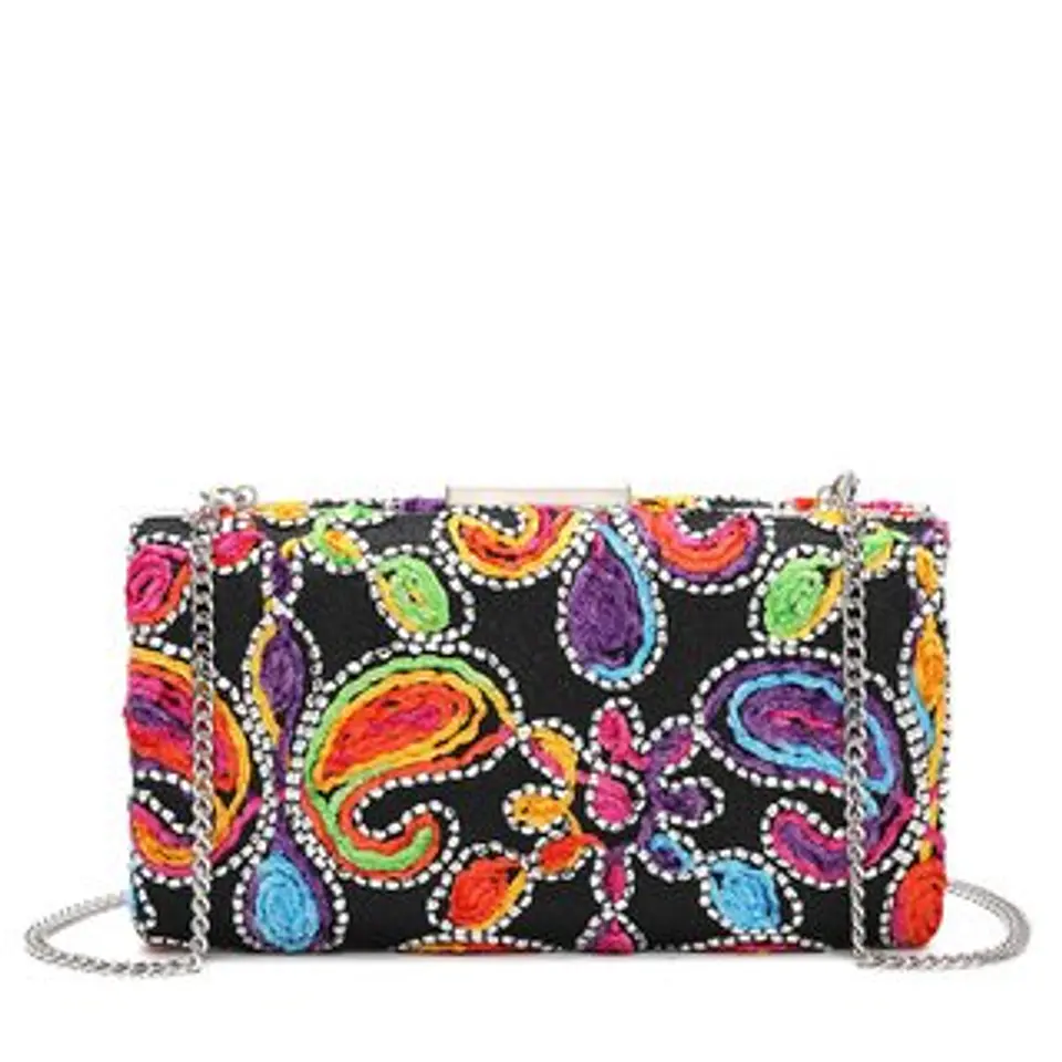 Pochette pour femme motif abstrait artistique tissu jacquard relief 1