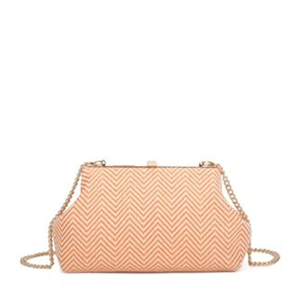 Pochette raphia ceinturée boucle métallique moderne urbaine de ville 1