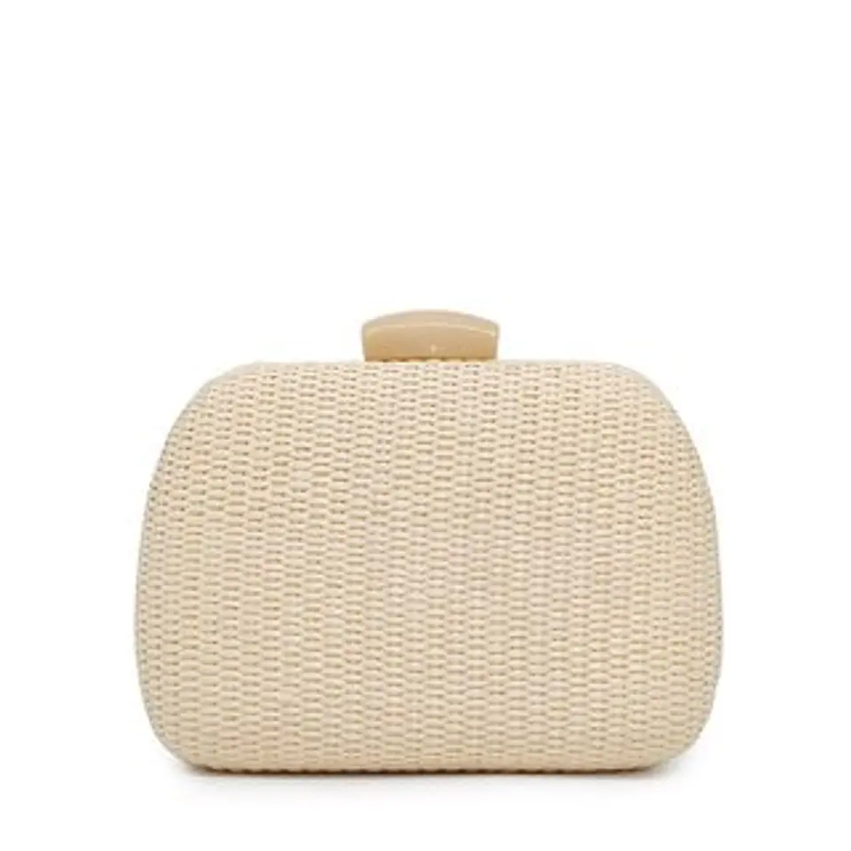Pochette raphia premium finitions maroquinières détails cuir de vachette 1