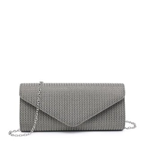 Pochette chic tissu brillant plissé effet drapé volume fluide mode