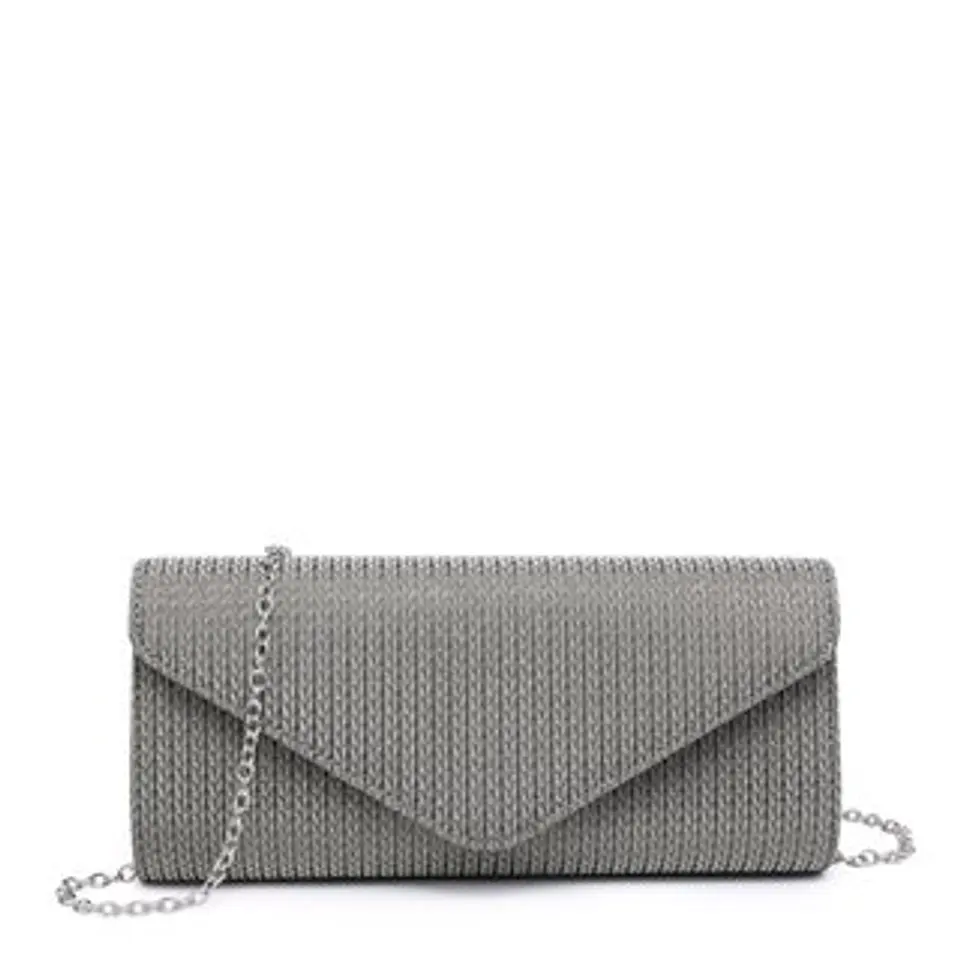 Pochette chic tissu brillant plissé effet drapé volume fluide mode 1