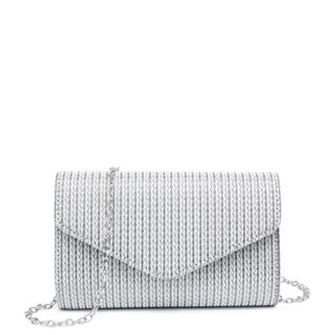 Pochette élégante tissu brillant finitions raffinées détails de haute couture