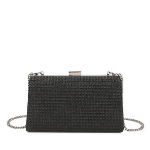 Sac banane élégant strass ébène lignes pures minimalistes
