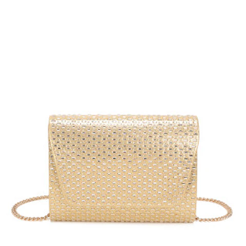 Sac banane pour femme avec strass rectangulaires géométriques mode