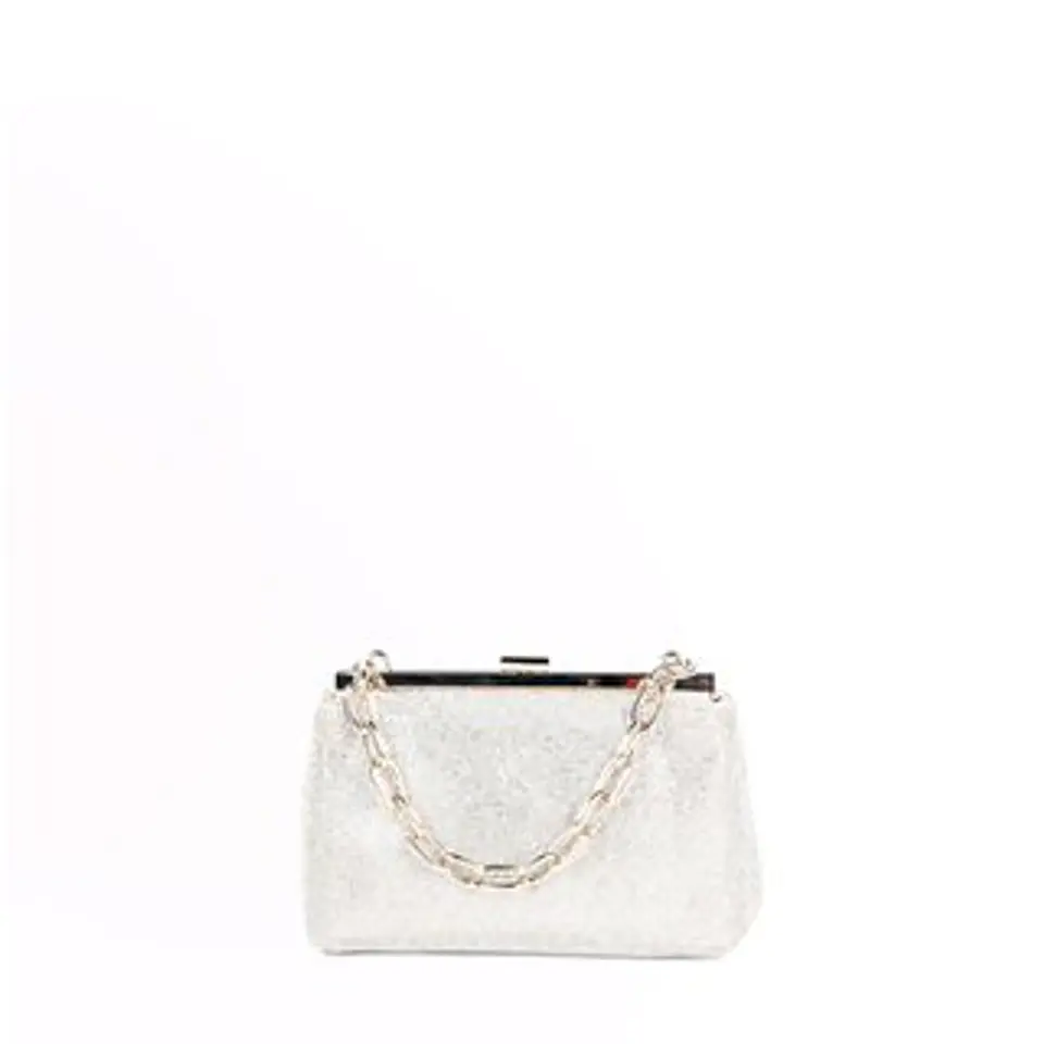 Sac banane argenté de soirée avec chaîne mailles glamour nuit 1