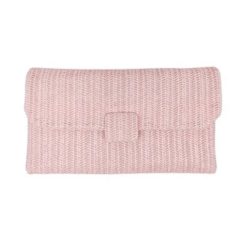 Pochette en raphia naturel tressage artisanal bohème chic