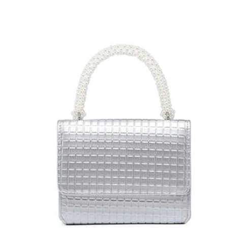 Sac banane avec sangle bandoulière en perles blanches élégantes