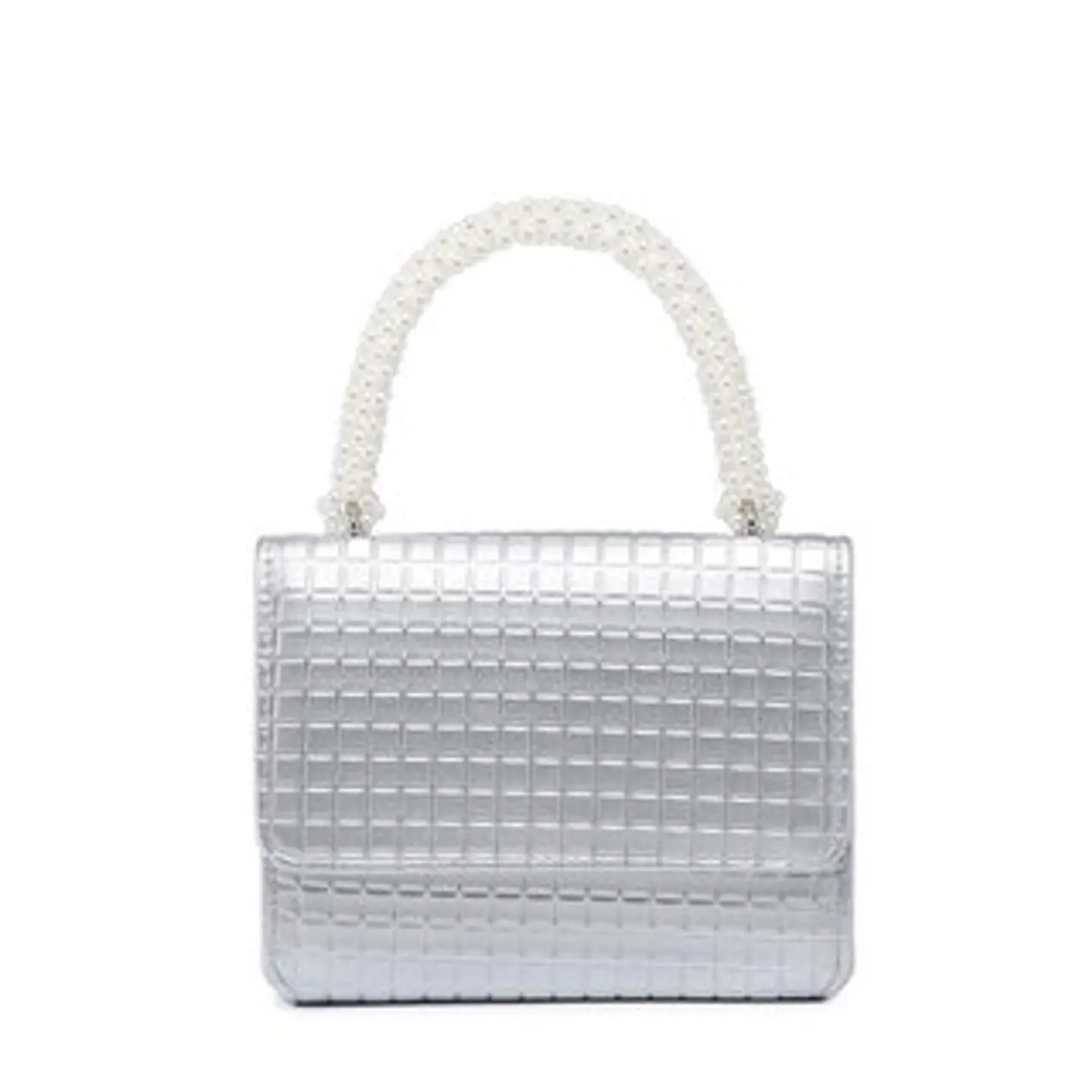 Sac banane avec sangle bandoulière en perles blanches élégantes 1