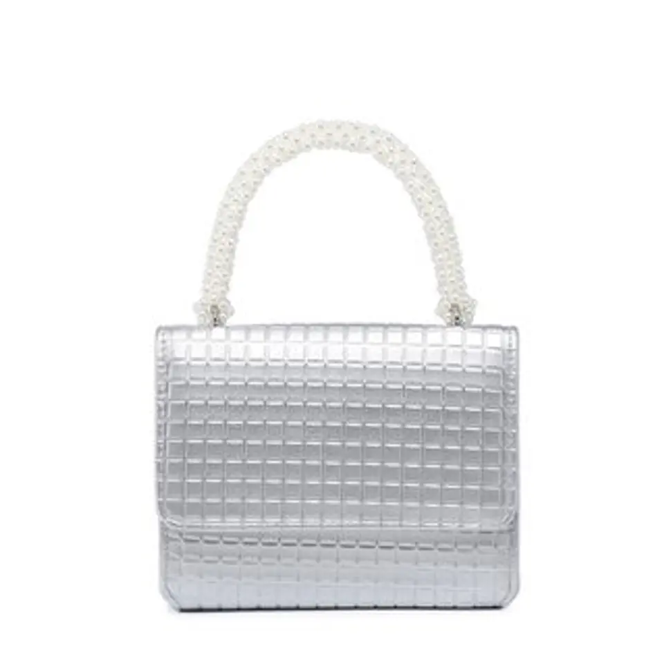 Sac banane avec sangle bandoulière en perles blanches élégantes 1