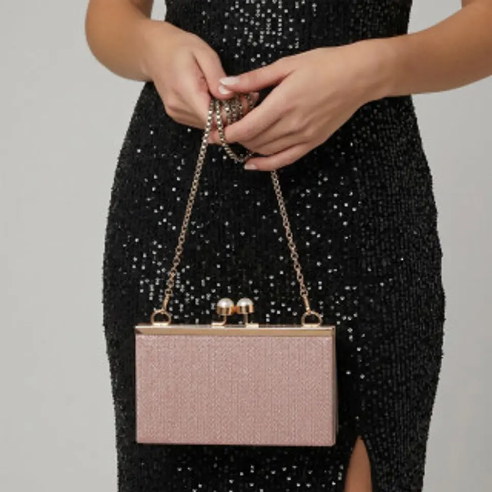 Sac banane avec fermeture à ressort et détails en perles 1