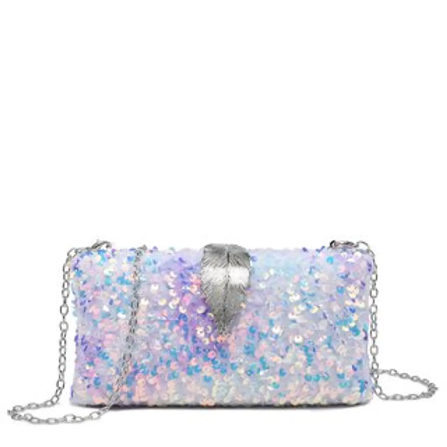 Sac banane à fermeture en forme de feuille et paillettes 1