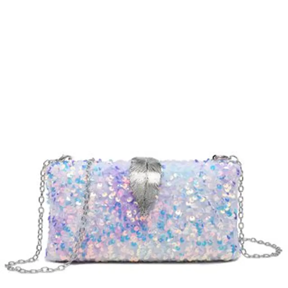 Sac banane à fermeture en forme de feuille et paillettes 1