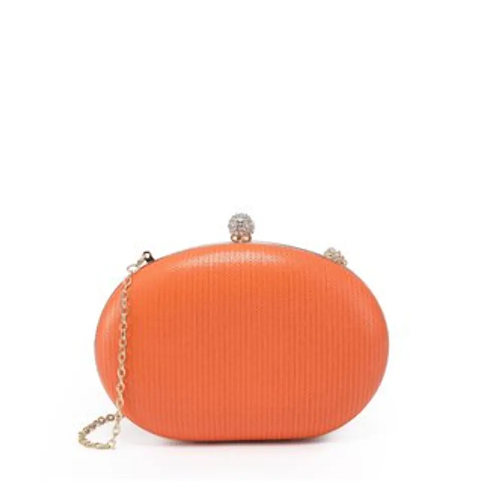 Pochette ovale rigide minaudière chic silhouette arrondie mode 1