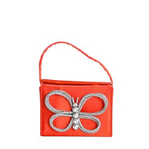 Pochette pour femme avec motif papillon argenté romantique poétique