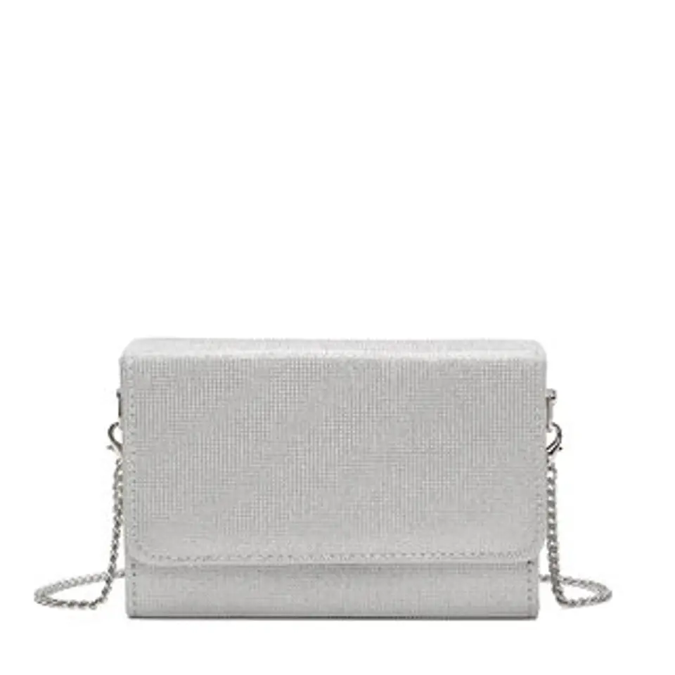 Pochette femme cristaux brillants finitions haute maroquinerie de luxe 1