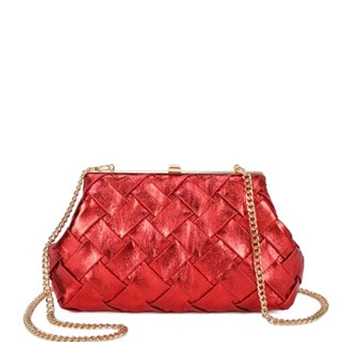 Pochette pour femme à motif entrelacé tressage géométrique relief