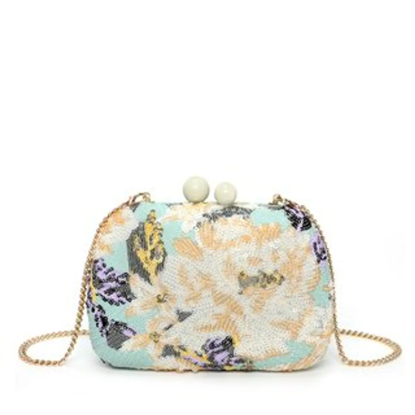 Pochette pour femme au magnifique motif floral palette fraîche colorée 1
