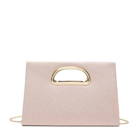 Pochette femme poignée métal anneau doré bijou de sac