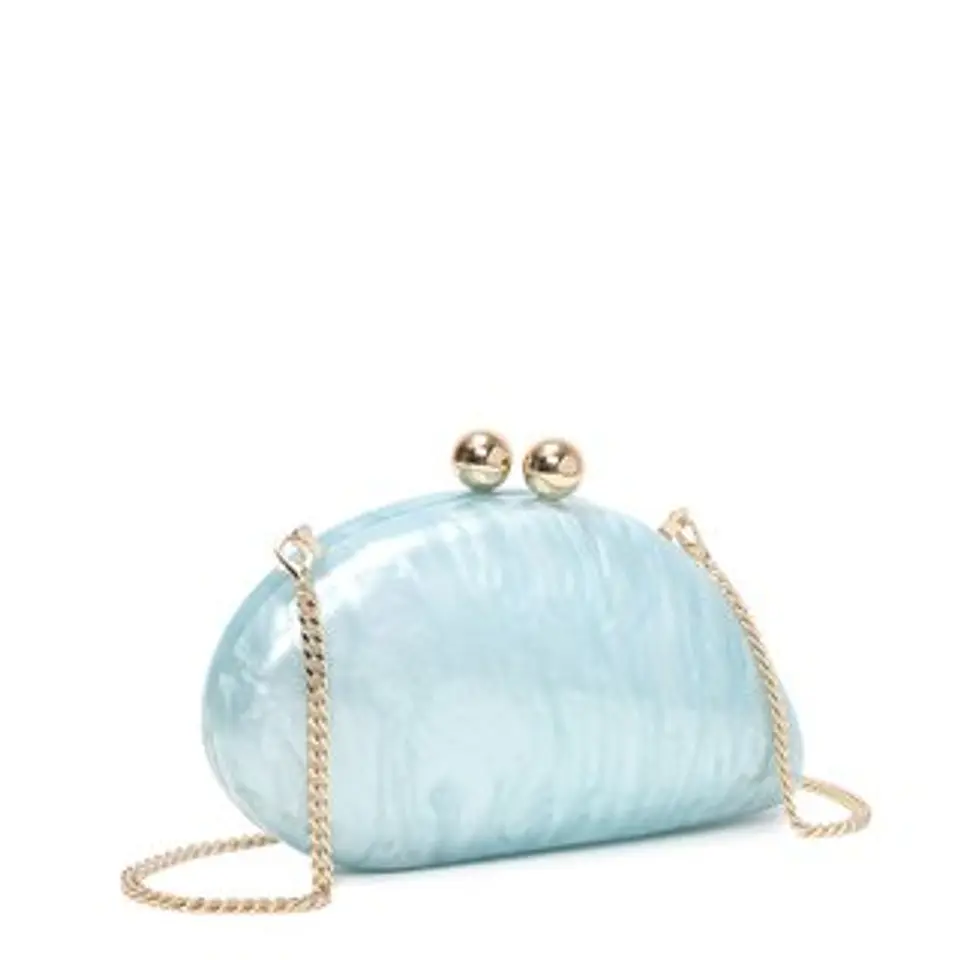 Pochette acrylique femme rose pastel reflets nacrés soirée chic 1