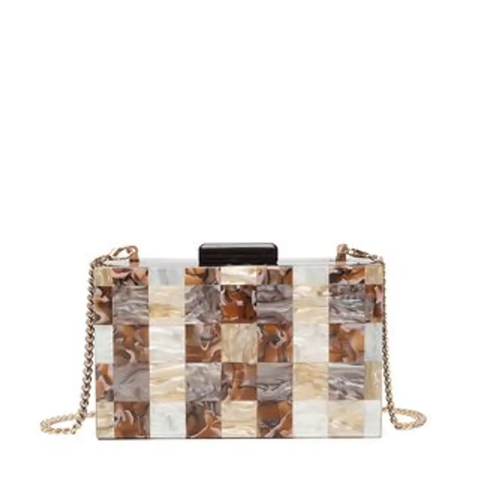 Pochette en acrylique pour femme incrustation paillettes étincelantes nuit 1