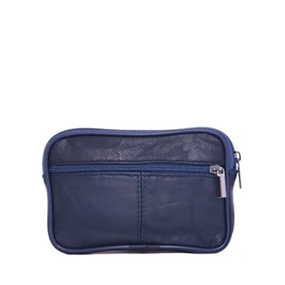 Porte monnaie rectangulaire double zip rangement ordonné compact 1