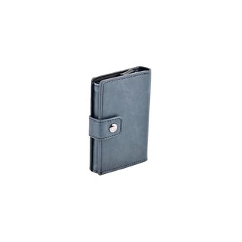 Porte cartes azur fermeture bouton nappa douceur pastel fraîche