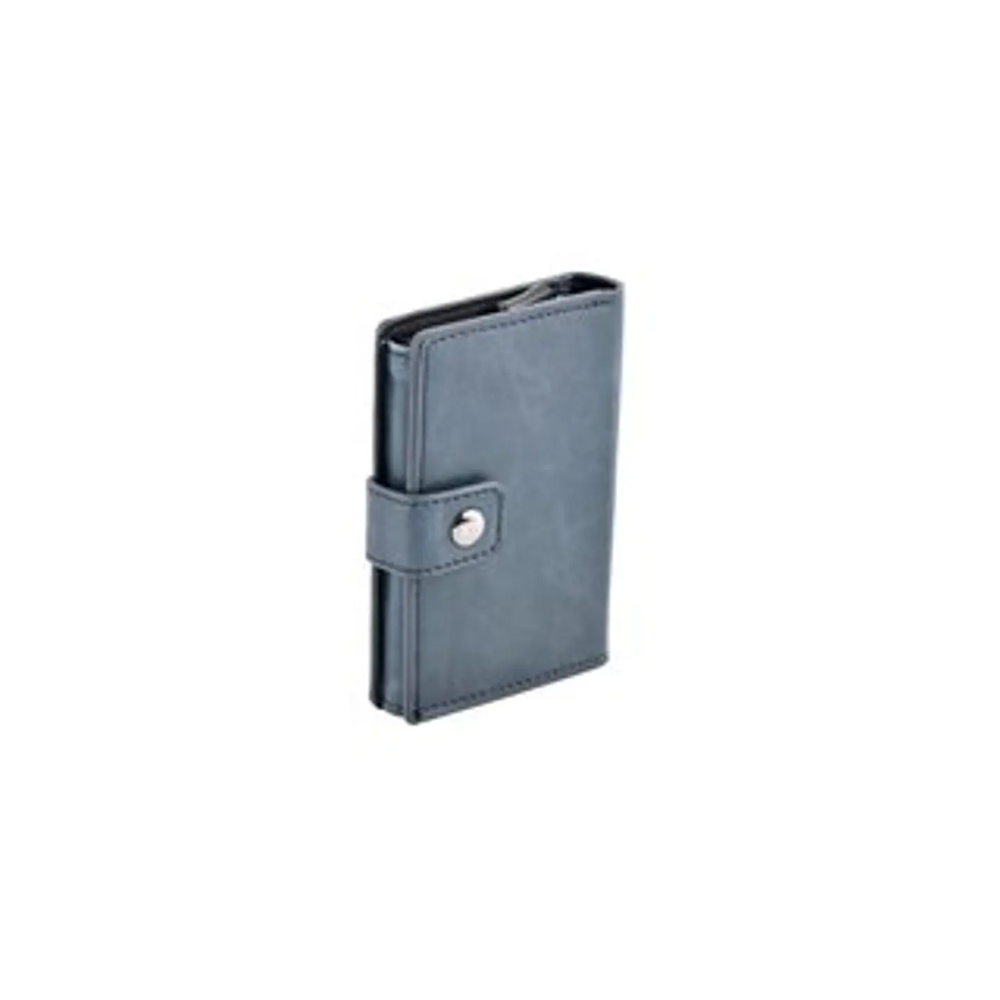 Porte cartes azur fermeture bouton nappa douceur pastel fraîche 1