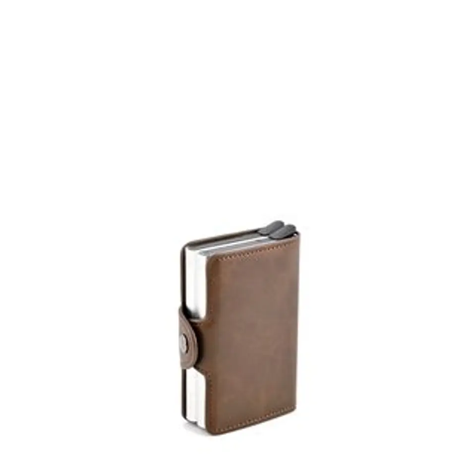 Porte cartes marron ébène double compartiment rangement cartes fluide 1