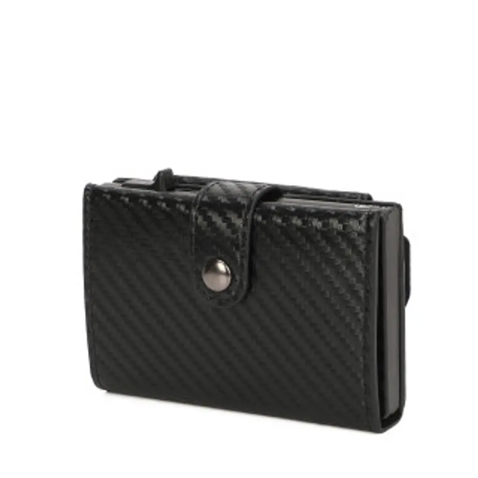 Porte cartes homme cuir matelassé relief géométrique contemporain 1