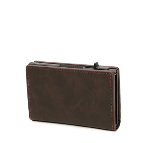Porte cartes homme cuir perforé design aéré motifs géométriques