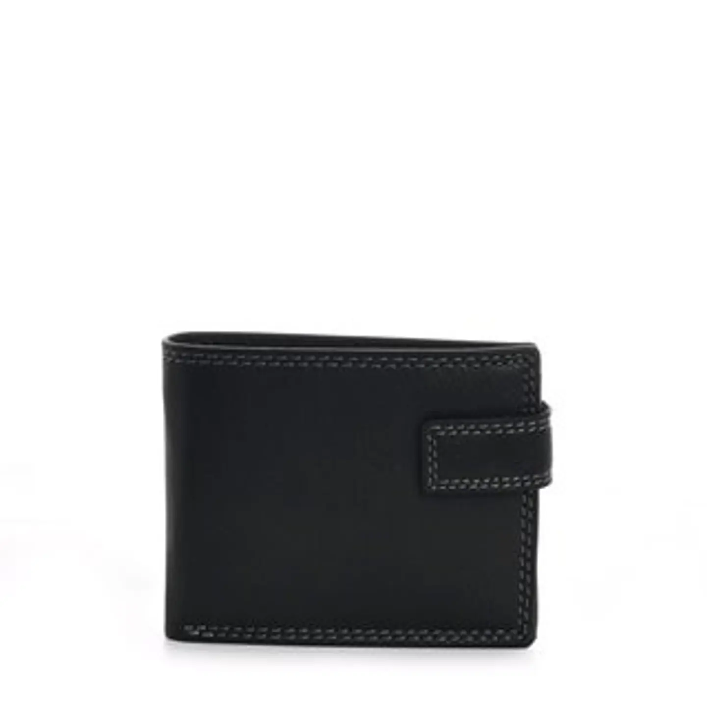 Portefeuille cuir homme fermeture bouton rabat géométrique chic 1