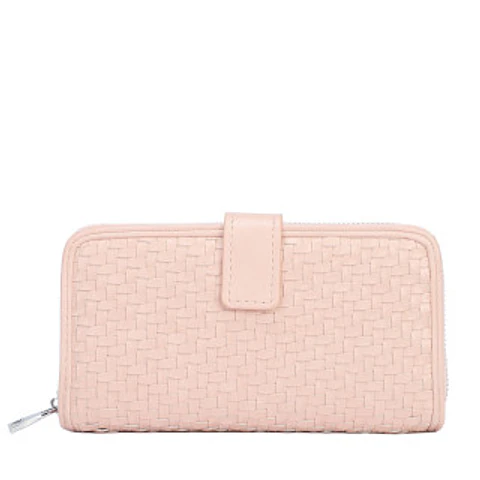 Portefeuille texturé femme cuir grainé saffiano haute résistance