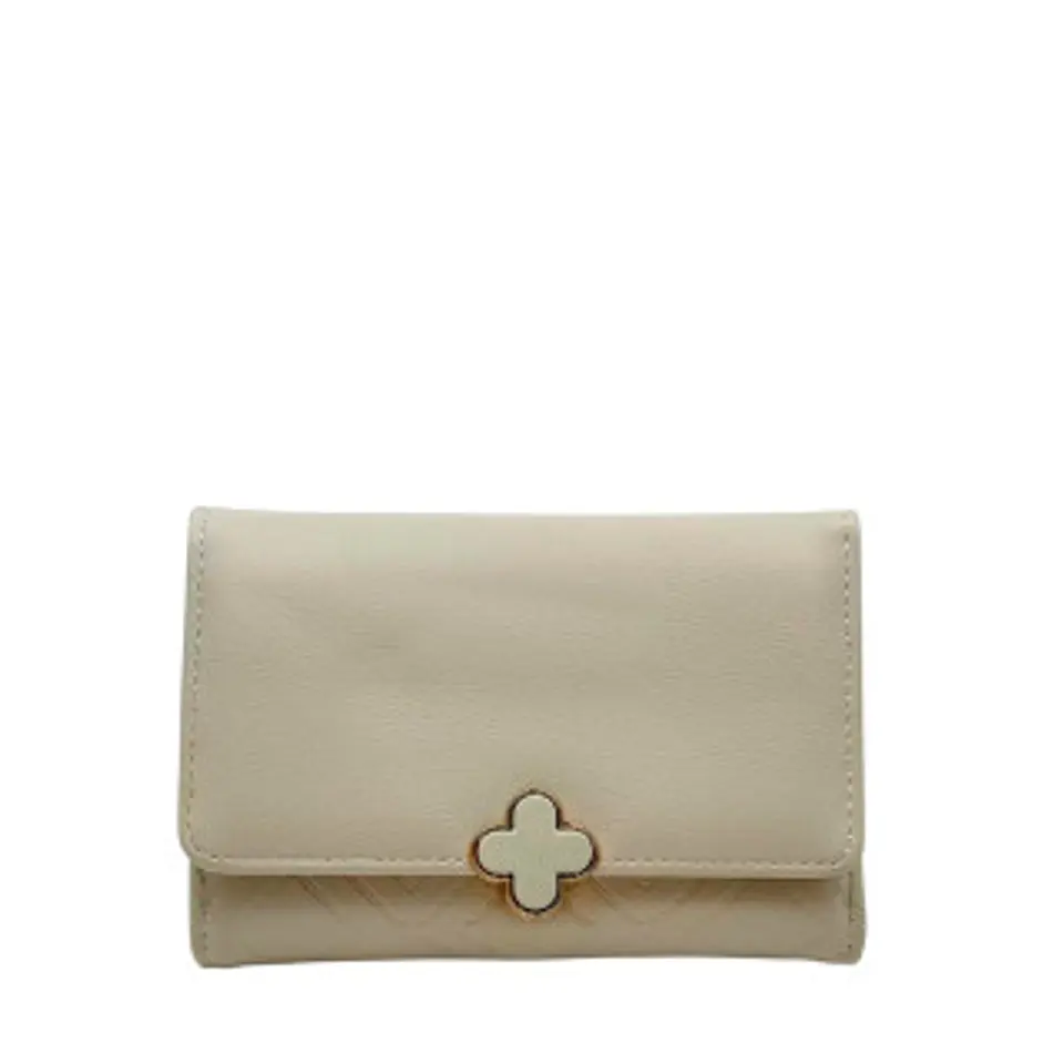 Portefeuille femme motif trèfle chanceux relief original créateur 1