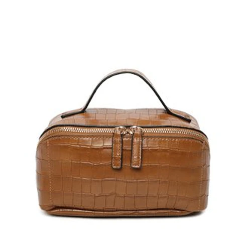 Trousse de toilette à motif crocodile relief prestigieux cuir vegan