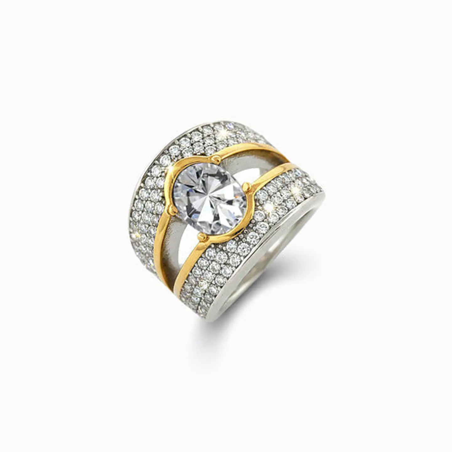 Bague Étincelante Strass – Acier Inoxydable 1
