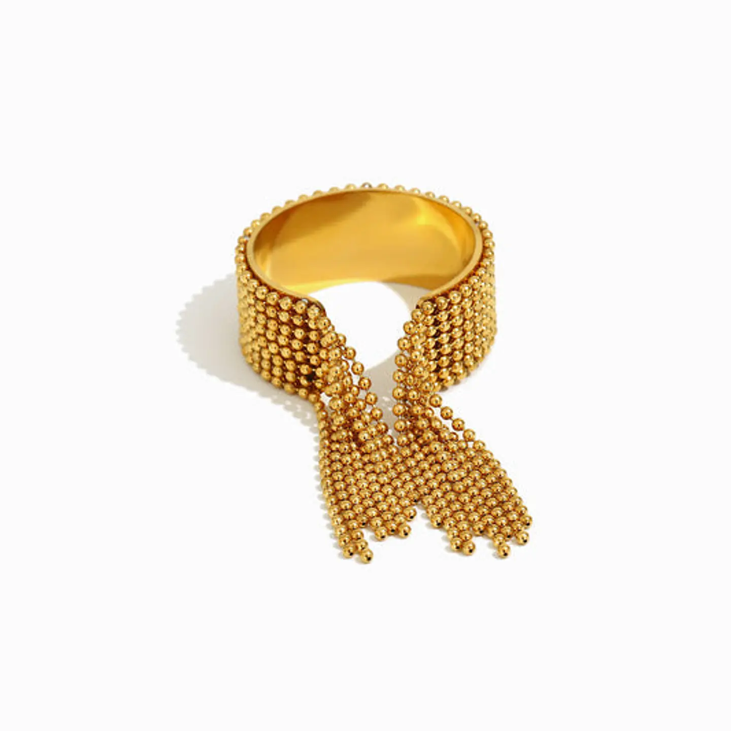 Bague Frange Perlée Belle en Acier Inoxydable 18mm 1