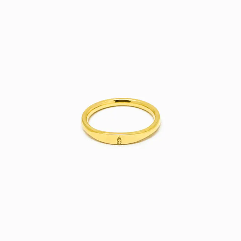 Bague Initiale Belle en Acier Inoxydable 17.6mm 1
