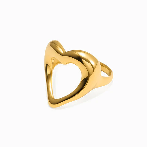Bague Cœur en Acier Inoxydable, Intemporelle 17.2mm