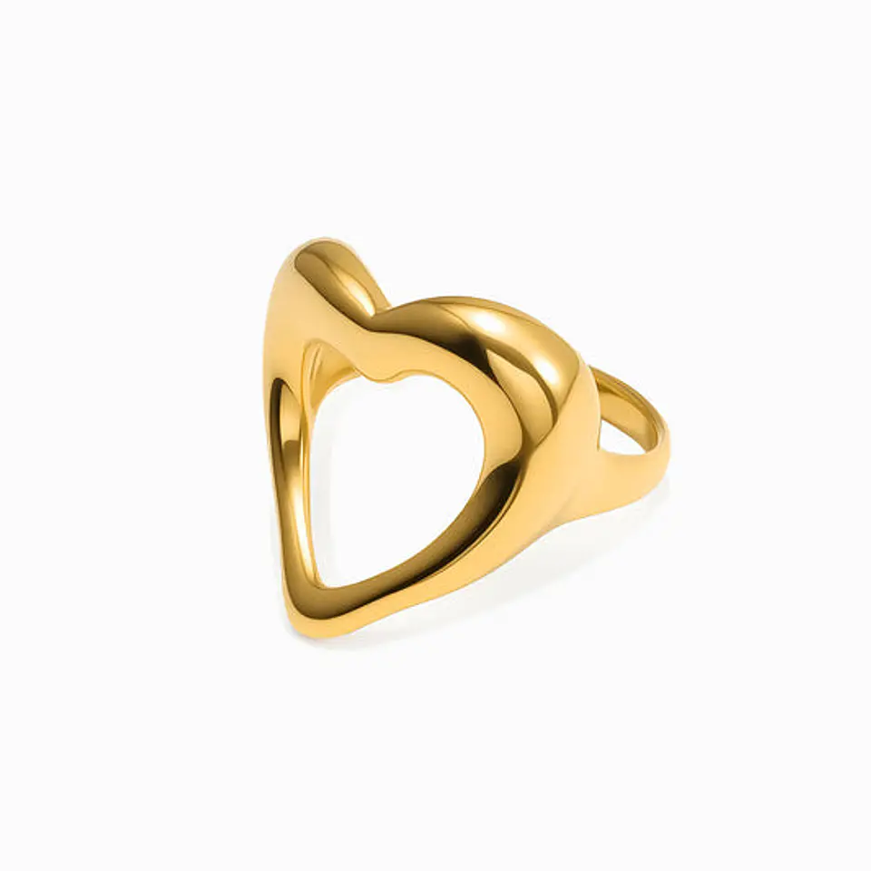 Bague Cœur en Acier Inoxydable, Intemporelle 17.2mm 1