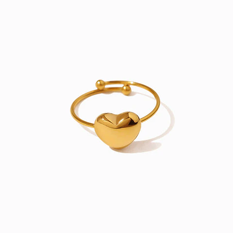 Bague Délicate en Acier Inoxydable – Cœur 18mm