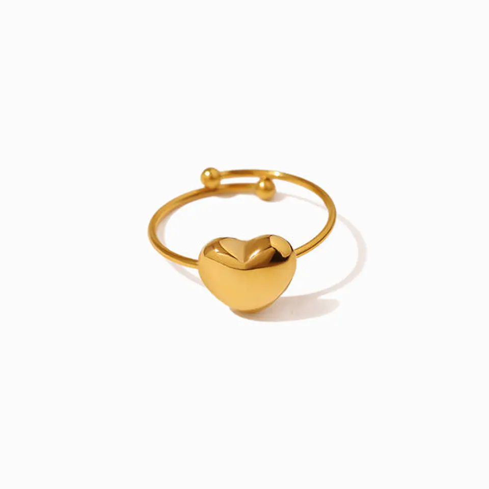 Bague Délicate en Acier Inoxydable – Cœur 18mm 1