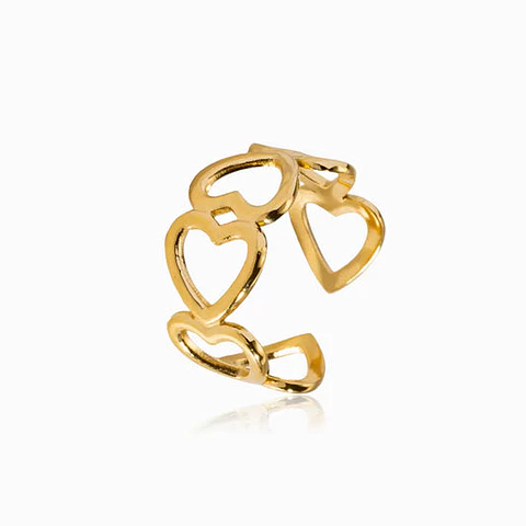 Bague Cœur Fine en Acier Inoxydable