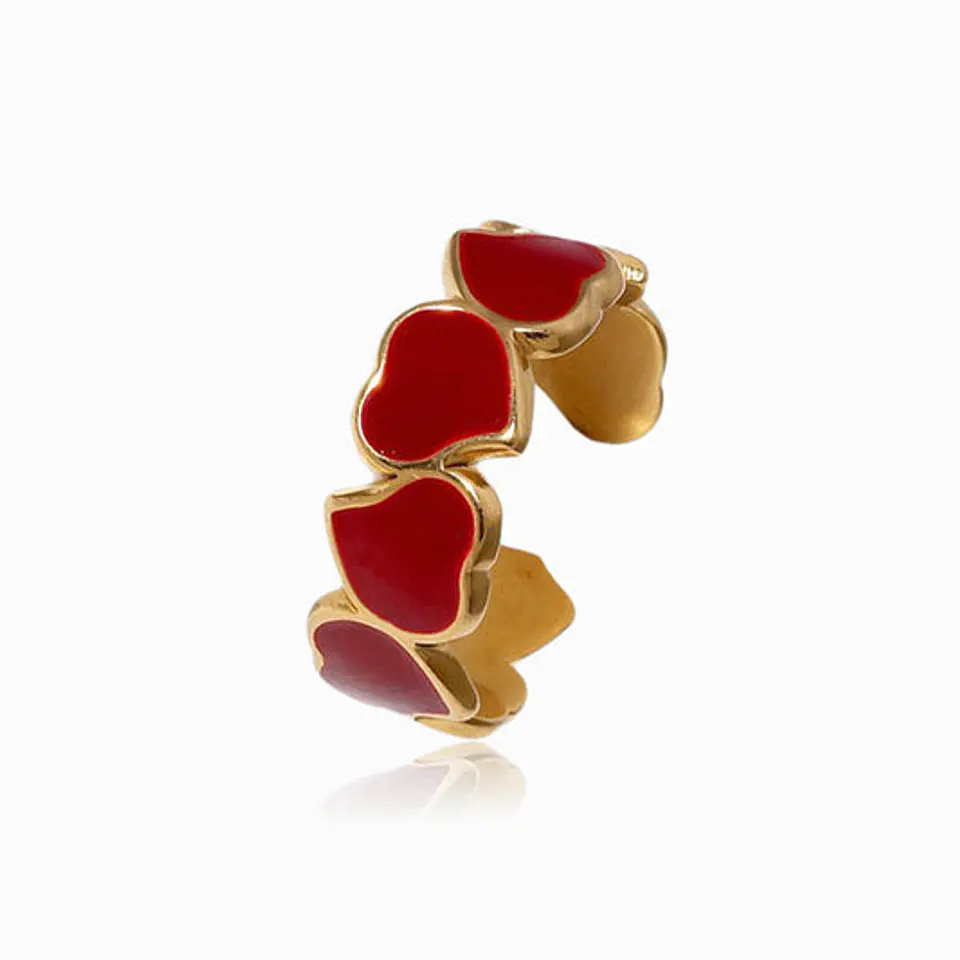 Bague Cœur Brillante en Acier Inoxydable 1