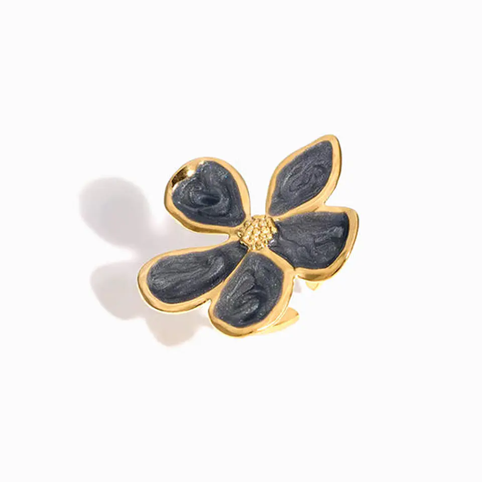 Bague Étincelante Fleur – Acier Inoxydable 17mm 1