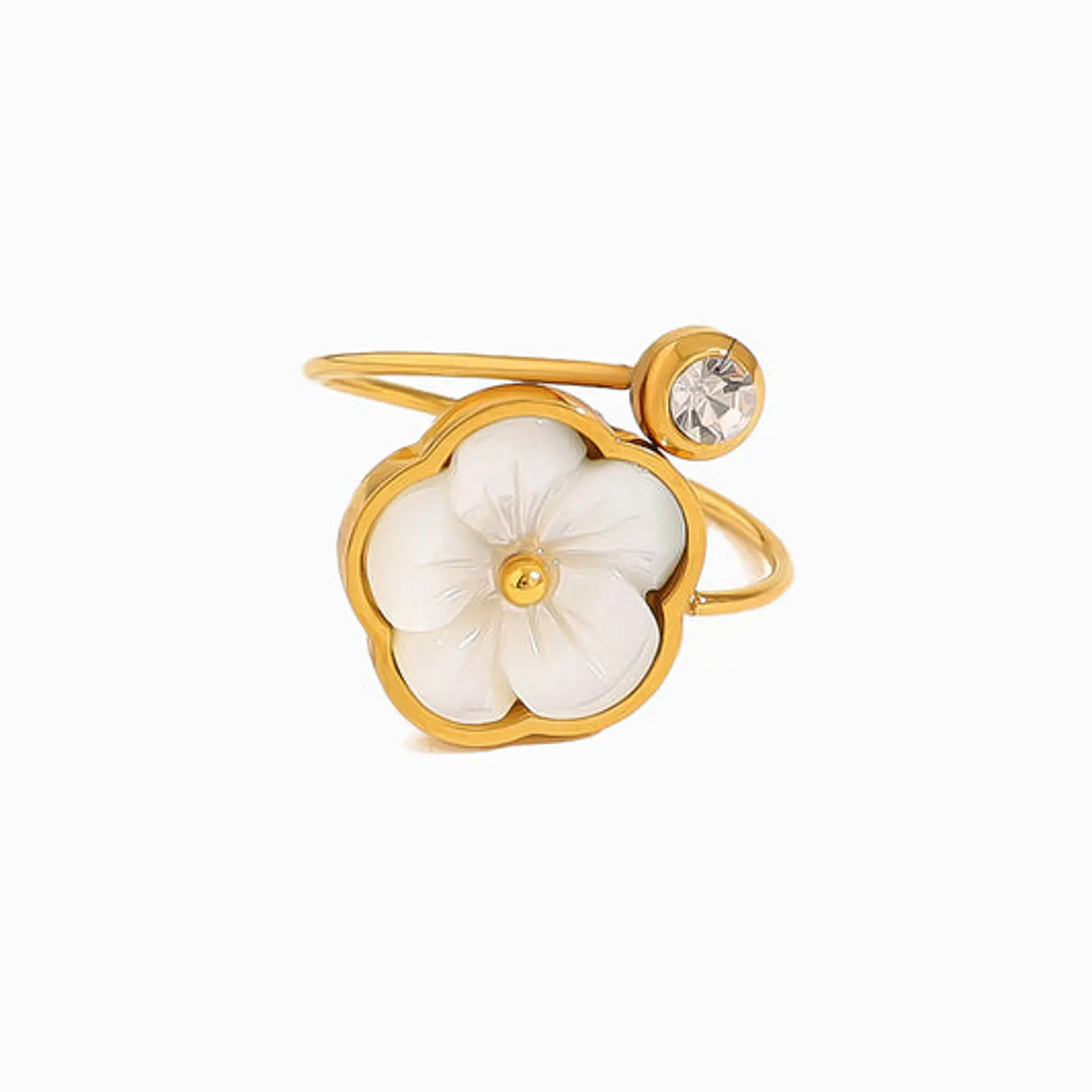 Bague Chic en Acier Inoxydable – Fleur 18mm 1