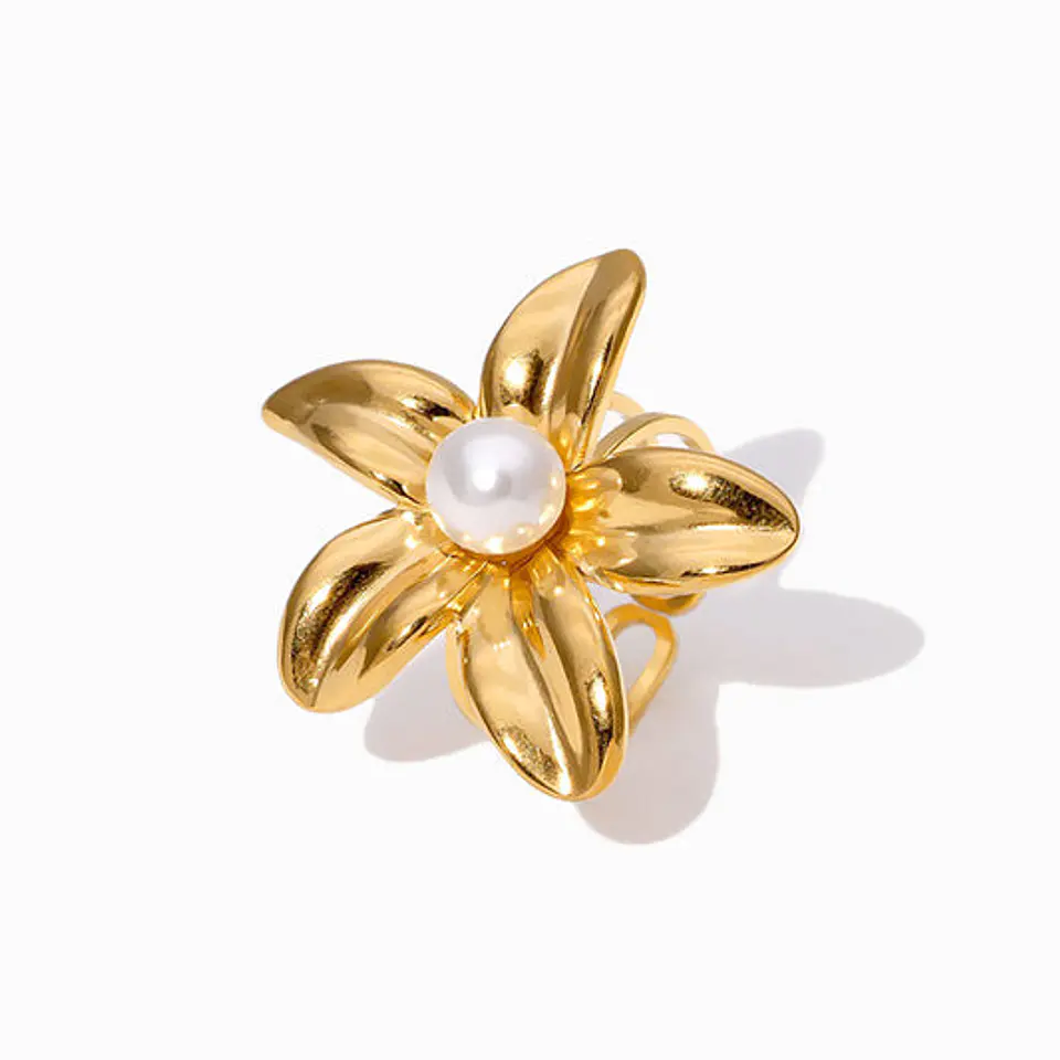 Bague Fleur en Acier Inoxydable, Intemporelle 1